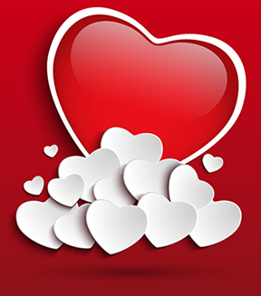 red heart white hearts