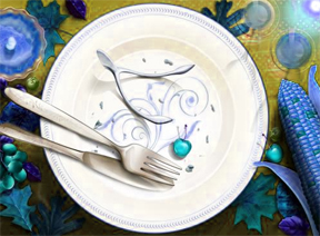 An empty plate with utensils