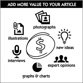 Graphic showing how to add more value to your article