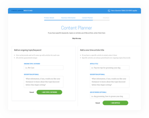 content planner details for blog