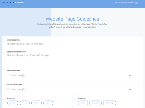 Website Content Writer Platform