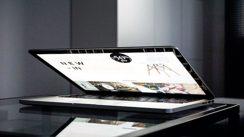 laptop showing an online store