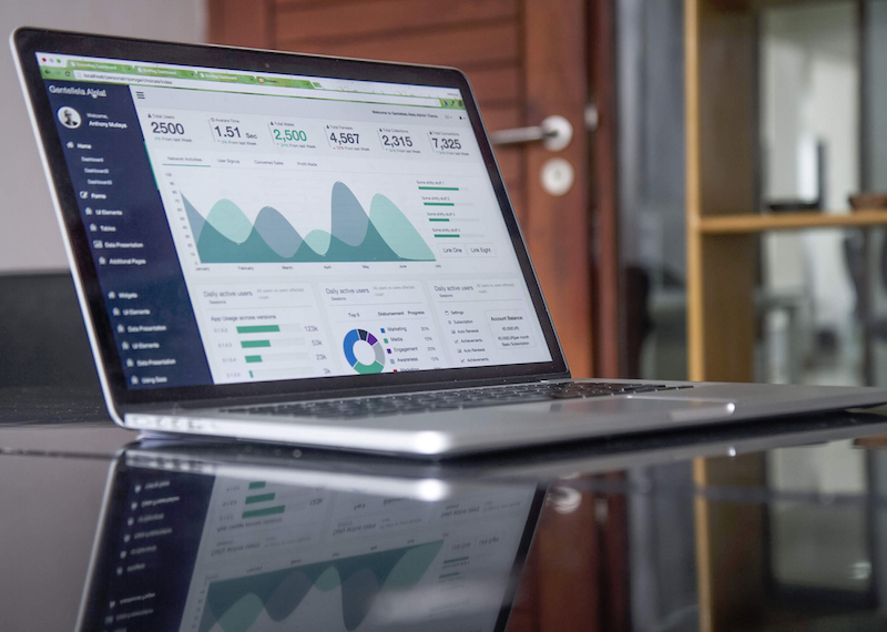 computer showing website analytics program